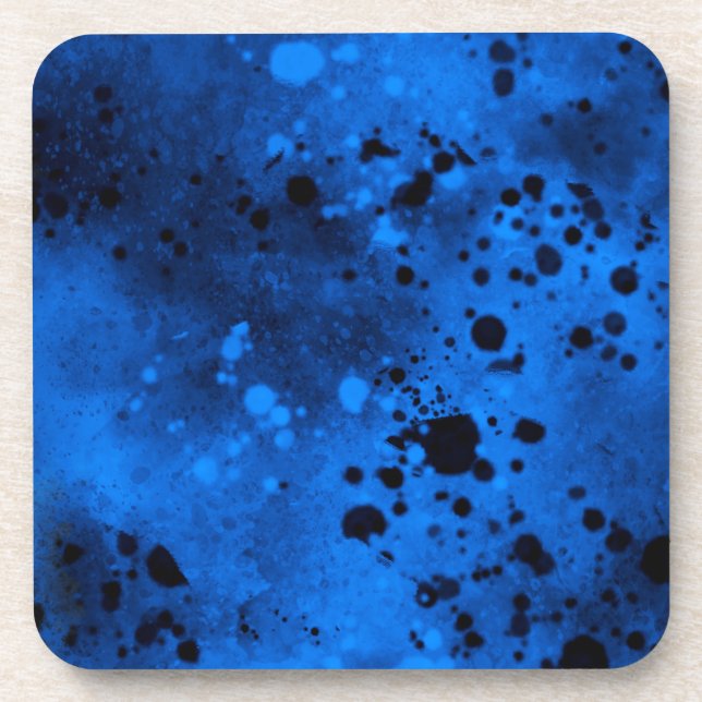 Retro Blue Paint Spritzer Kunststoff Getränkeuntersetzer (Vorderseite)