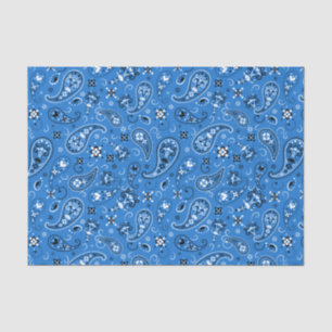 Retro Blue Paisley Bandana Muster Seidenpapier
