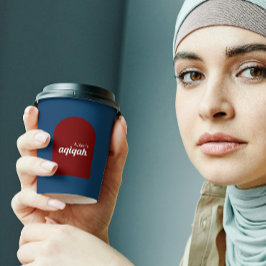 Retro Blue Red Solid Color Aqiqah Baby Dusche Pappbecher