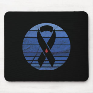 Retro Blue Ribbon Vintag Diabetes Bewusstsein Mousepad