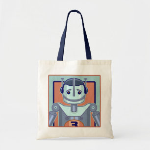 Retro Blue Robot Kids Tragetasche