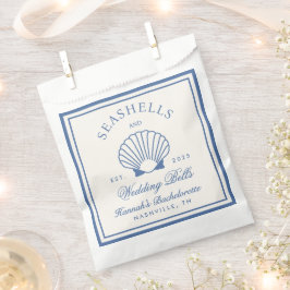Retro Blue Seashells & Wedding Bells Bachelorette Geschenktütchen