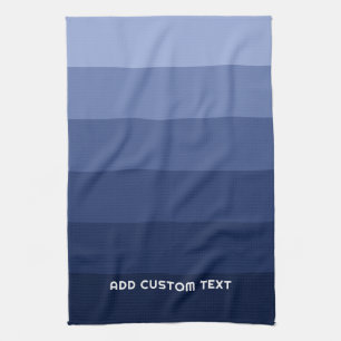Retro Blue Stripes mit einfachem seriellen Sans-Na Geschirrtuch