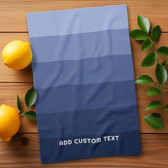 Retro Blue Stripes mit einfachem seriellen Sans-Na Geschirrtuch (Retro Stripes Custom Kitchen Towel)