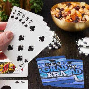 Retro Blue Stylish Fun in meinem Grand-Ära-Zitat Spielkarten