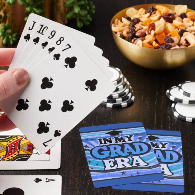 Retro Blue Stylish Fun in meinem Grand-Ära-Zitat Spielkarten (Von Creator hochgeladen)