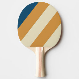Retro Blue Wave Bold Streifen Tischtennis Schläger