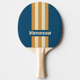 Retro Blue Wave Pin Stripes with Name Tischtennis Schläger