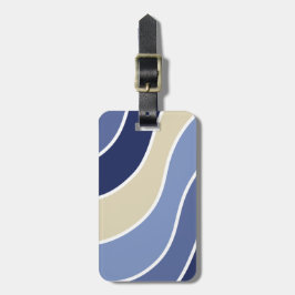 Retro Blue Waves Custom Gepäckanhänger