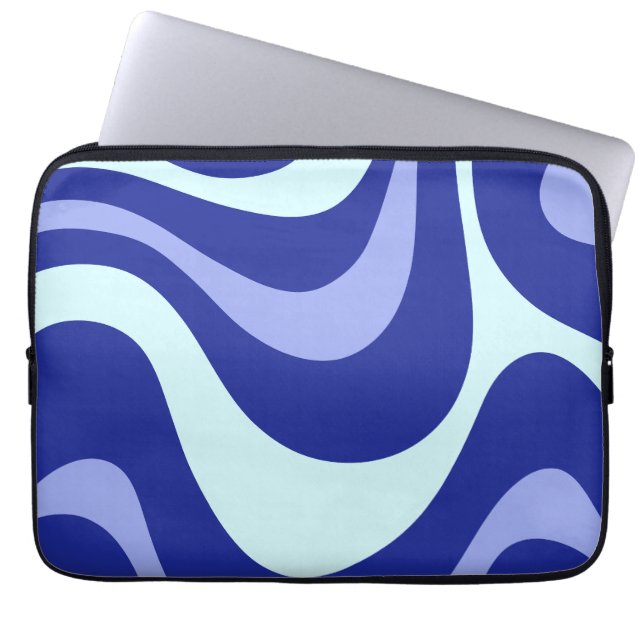 Retro Blue Waves Tablet Protection Sleeve (Vorderseite)