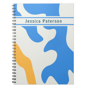 Retro Blue Yellow Green Bio Name Notizblock