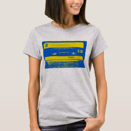 Retro Blue & Yellow Kassettenband T-Shirt