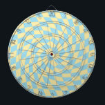 Retro Blue Yellow Pastor Warped Checkerboard Dartscheibe<br><div class="desc">Perfektes Kissen mit schachbrettgedeckten Kissen in Pastellfarben,  voll mit tollen Vibes. Moderne Schachbretter in Pastellviolett,  lila,  lila und pastellgelb. Dieses schöne Retro psychedelische Design bringt Sie ins Wunderland. Verwarfte Karos in Pastellfarben. wirbelnd und wirbelnd,  Drehung-Karo,  karierte Muster</div>