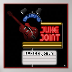 Retro Blues Juke Joint Poster