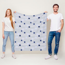 Retro Blues Streifen und Quadrate Fleecedecke