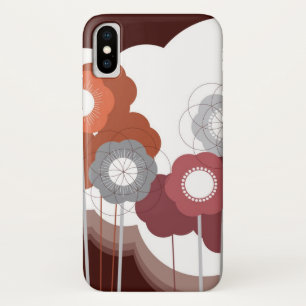 Retro blüht Mod-Blumen-niedliche Kunst Browns Case-Mate iPhone Hülle