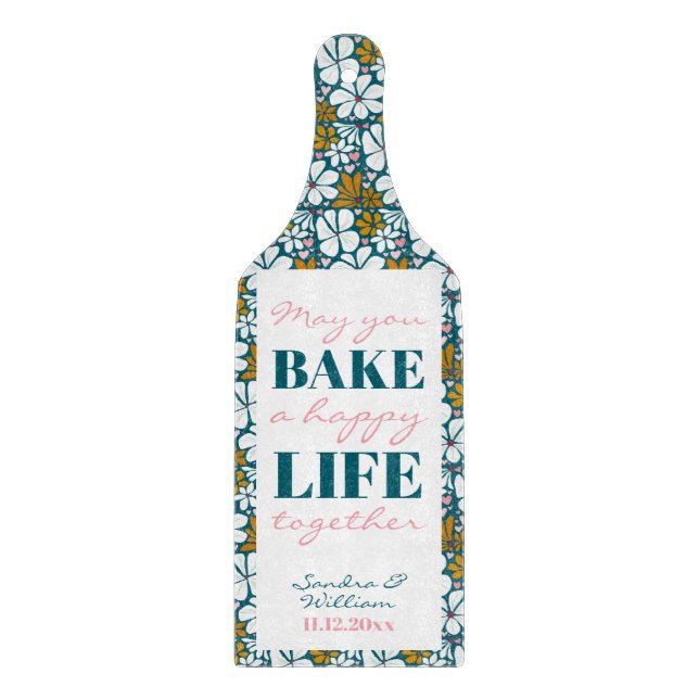 Retro Blume 70er Groovy Vergnügen Romantik Schneidebrett (Vorderseite)