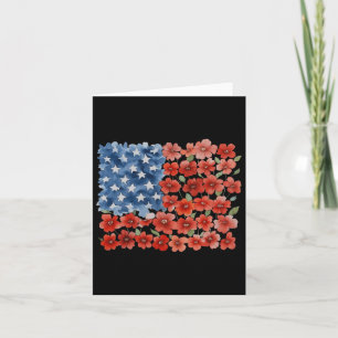 Retro Blume American Flag Usa Patriotic 4. Ju Karte