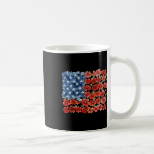 Retro-Blume Amerikanische Flagge USA Patriotisch 4 Kaffeetasse