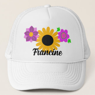 Retro-Blume anpassbar Truckerkappe