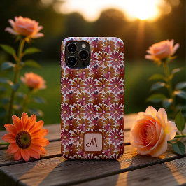 Retro-Blume ästhetisch - Mit Monogramm Case-Mate iPhone Hülle
