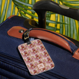 Retro-Blume ästhetisch - Mit Monogramm Gepäckanhänger