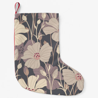 Retro-Blume auf dunklem Hintergrund in nahtlosem R Kleiner Weihnachtsstrumpf