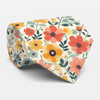 Retro-Blume auf Lemon Krawatte