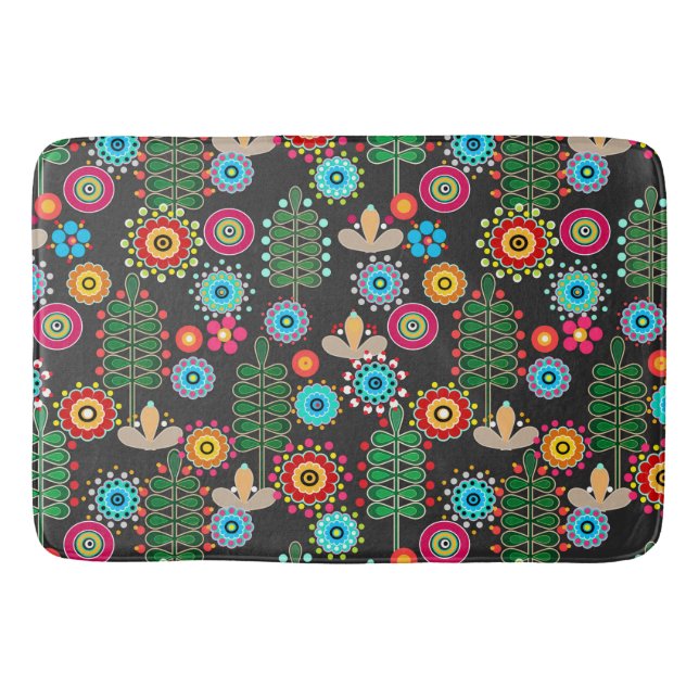 Retro, Blume Badematte (Vorderseite)