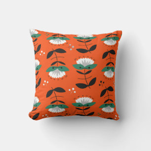Retro-Blume, Blätter: nahtloses Muster. Kissen
