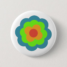 Retro Blume Blume Blumen Muster 70er 70er 70er Button