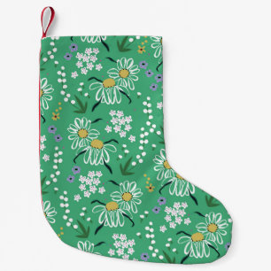 Retro-Blume, botanisches Nahtloses Muster. Kleiner Weihnachtsstrumpf
