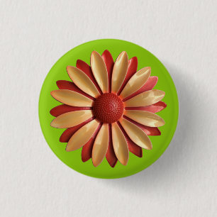 Retro Blume Buttone - Blumenfrühlingshochgarten Button