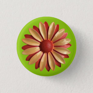 Retro Blume Buttone - Blumenfrühlingshochgarten Button