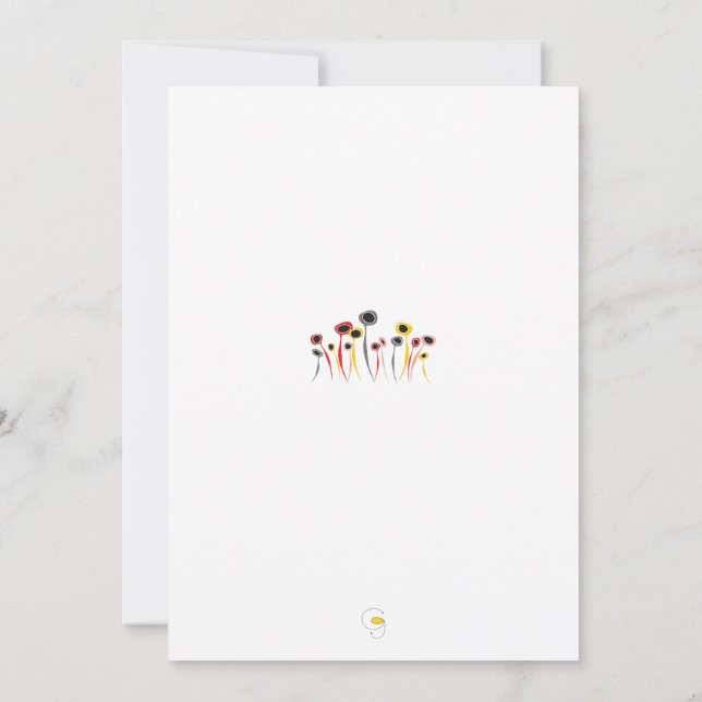 Retro-Blume Einladung (Rückseite)