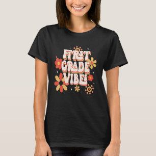 Retro Blume erste Klasse Vibes zurück zur Schule T-Shirt