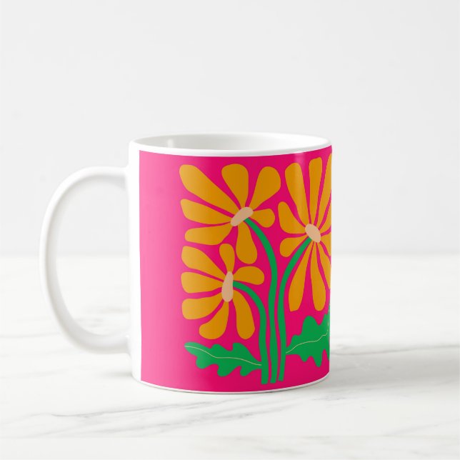 Retro Blume Farbige Tasse (Links)