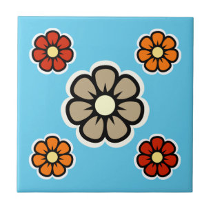 Retro-Blume Fliese