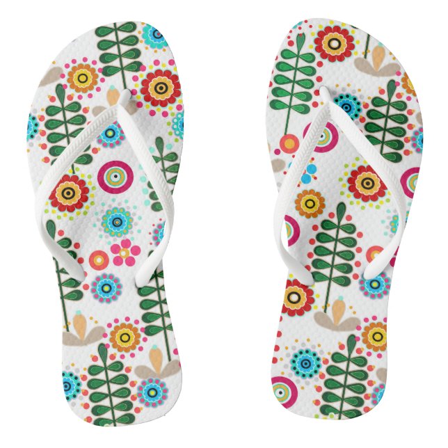 Retro, Blume Flip Flops (Fußbett)