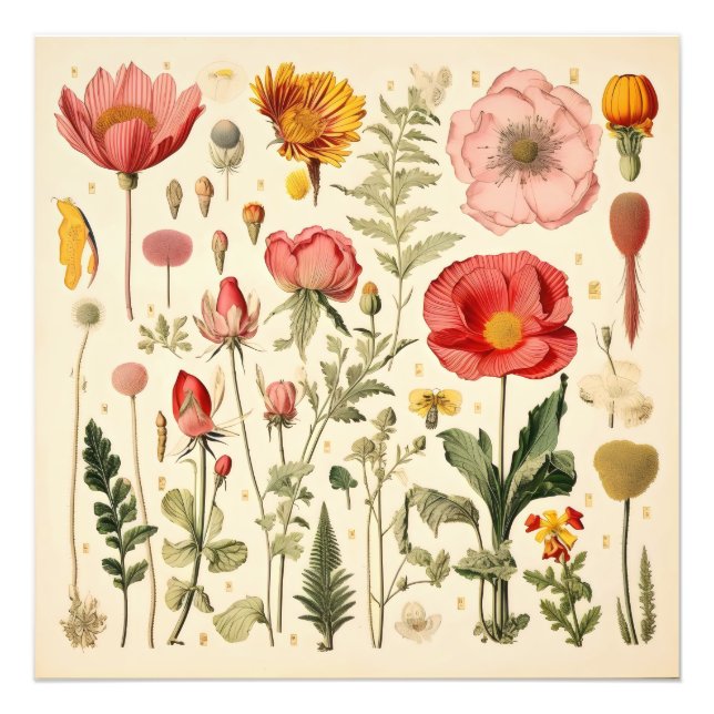 Retro-Blume Fotodruck (Vorne)