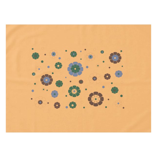 Retro Blume Gelbe Tablette Tischdecke (Vorderseite (Horizontal))