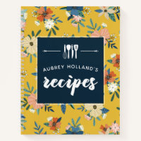 Retro-Blume Gelbes blaues Blumenmuster Rezepte