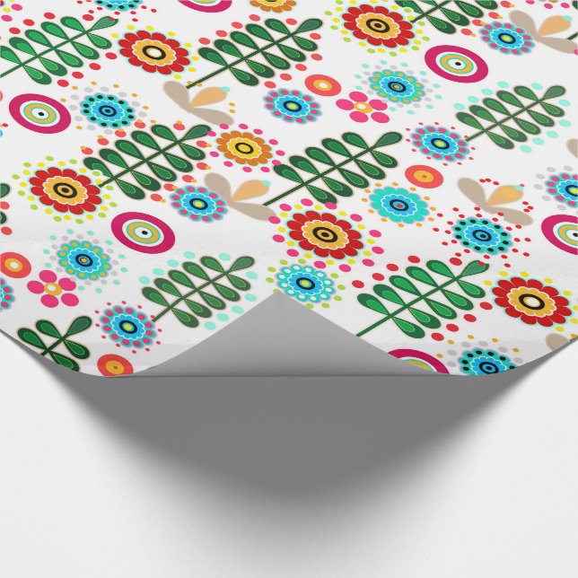 Retro, Blume Geschenkpapier (Ecke)