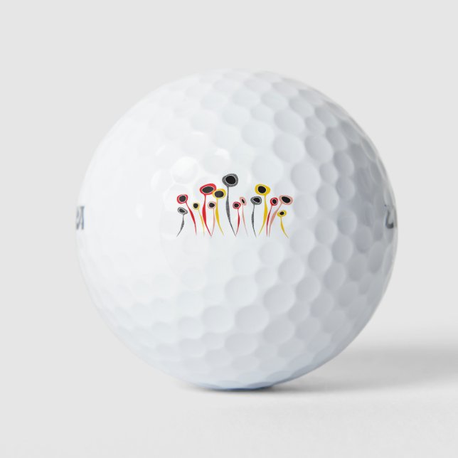 Retro Blume Golfball (Vorderseite)