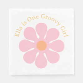 Retro Blume Groovy Hippie 60er Birthday Serviette