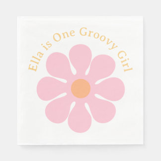 Retro Blume Groovy Hippie 60er Birthday Serviette