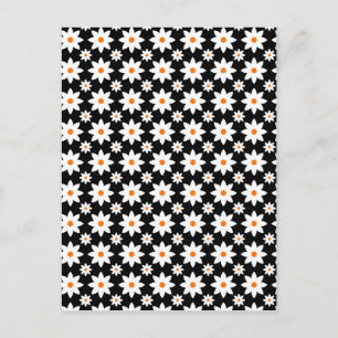 Retro-Blume in Halloween-Farben Postkarte