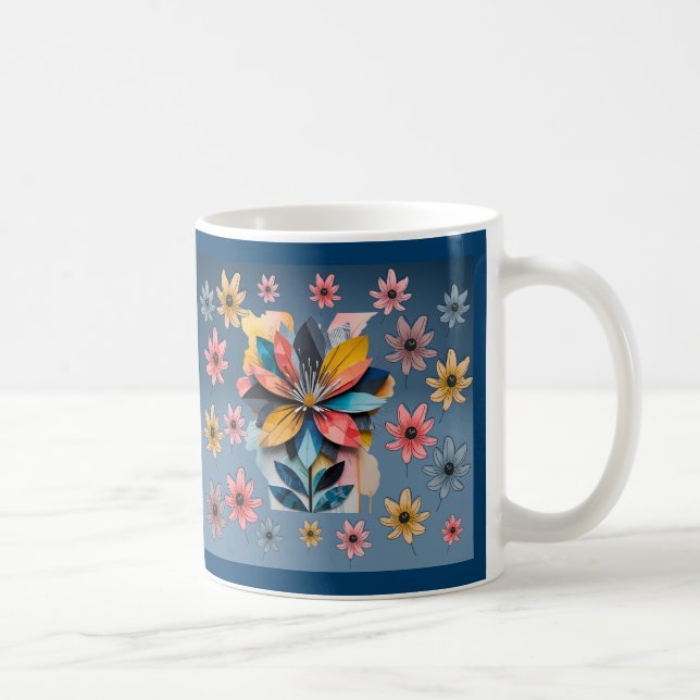 Retro-Blume Kaffeetasse (Rechts)