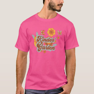 Retro Blume Kindergarten Preschool Lehrer Idee T-Shirt