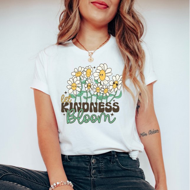 Retro-Blume Ließ Kindness Bloom T-Shirt (Von Creator hochgeladen)